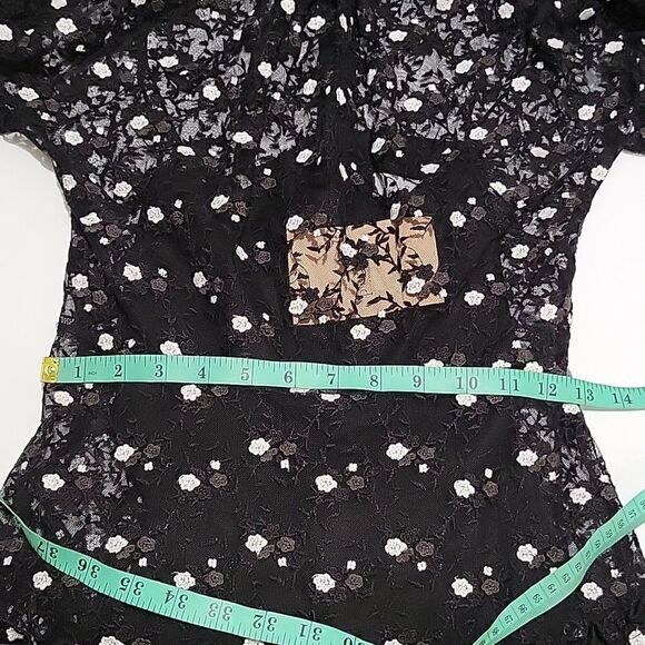 Pearl Lela Rose Embroidered Lace and Tulle Flounce Dress - Picture 16 of 16